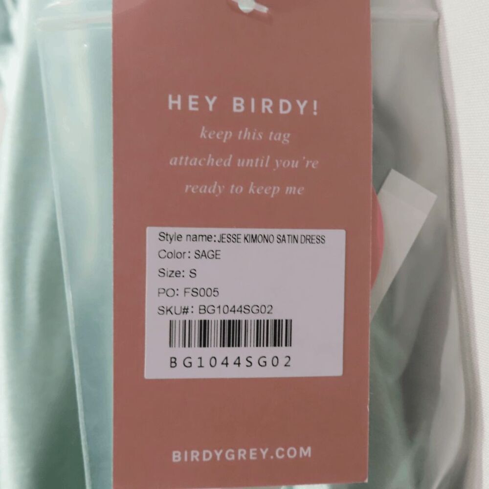 Birdy Grey Jesse Kimono Shiny Satin Dress Small - Picture 8 of 10